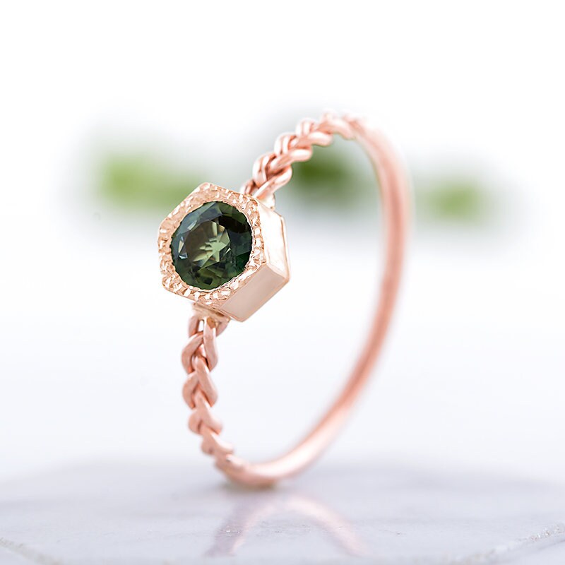 Saphir-Verlobungsring Mit Geflochtenem Band, Einzigartiger Verlobungsring, Handgemachter Ring von ARPELC