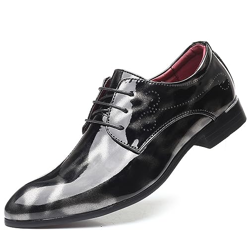 ARPINO Herren Business Schuhe Männlichen Spitzschuhe Oxford Hochzeitschuhe Schnür Lackschuhe Derbyschuhe,Schwarz,42 EU von ARPINO