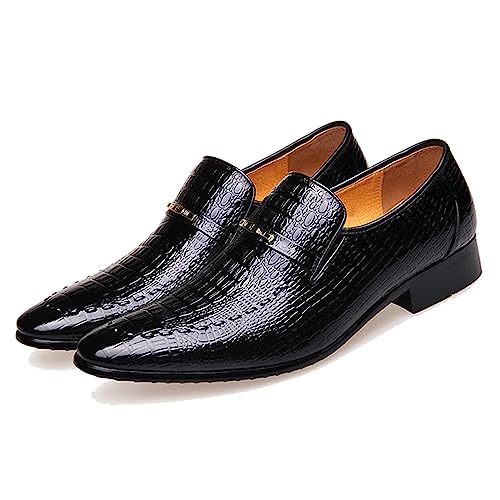 ARPINO Herren Klassischer Geschlossene Zehen Business Derby Anzugschuhe Schlüpfen Auf Oxford Hochzeit Schuhe PU Lederschuhe,Schwarz,39 EU von ARPINO