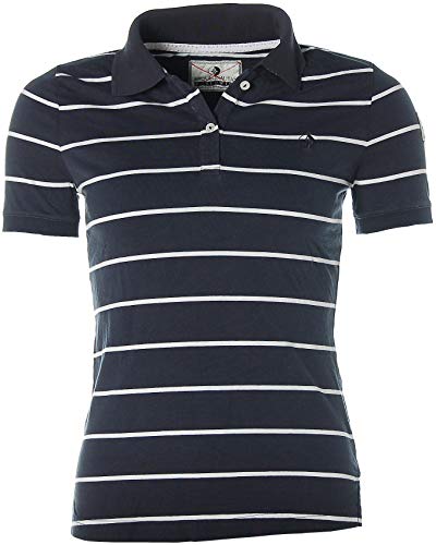 ARQUEONAUTAS Damen Kurzarm Shirt Poloshirt Polokragen Streifen Navy S von ARQUEONAUTAS