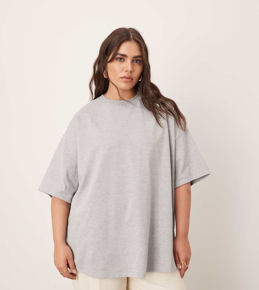 ARRANGE Curve - Hochwertiges, schweres Oversize-T-Shirt in meliertem Grau ARRANGE Curve - Hochwertiges, schweres Oversize-T-Shirt in meliertem Grau von ARRANGE