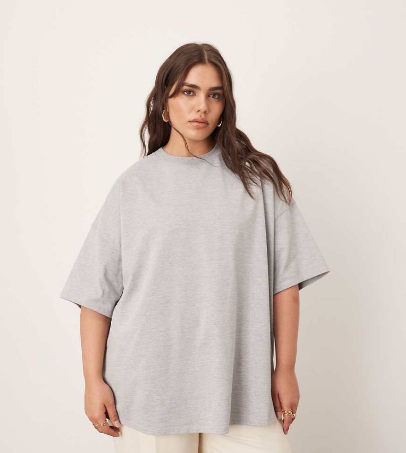 ARRANGE Curve - Hochwertiges, schweres Oversize-T-Shirt in meliertem Grau von ARRANGE