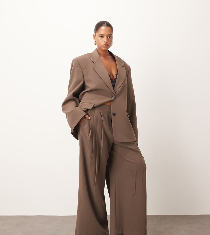 ARRANGE Curve - Hose in Schokobraun mit Bundfalten und weitem Bein, Kombiteil-Brown ARRANGE Curve - Hose in Schokobraun mit Bundfalten und weitem Bein, Kombiteil-Brown von ARRANGE