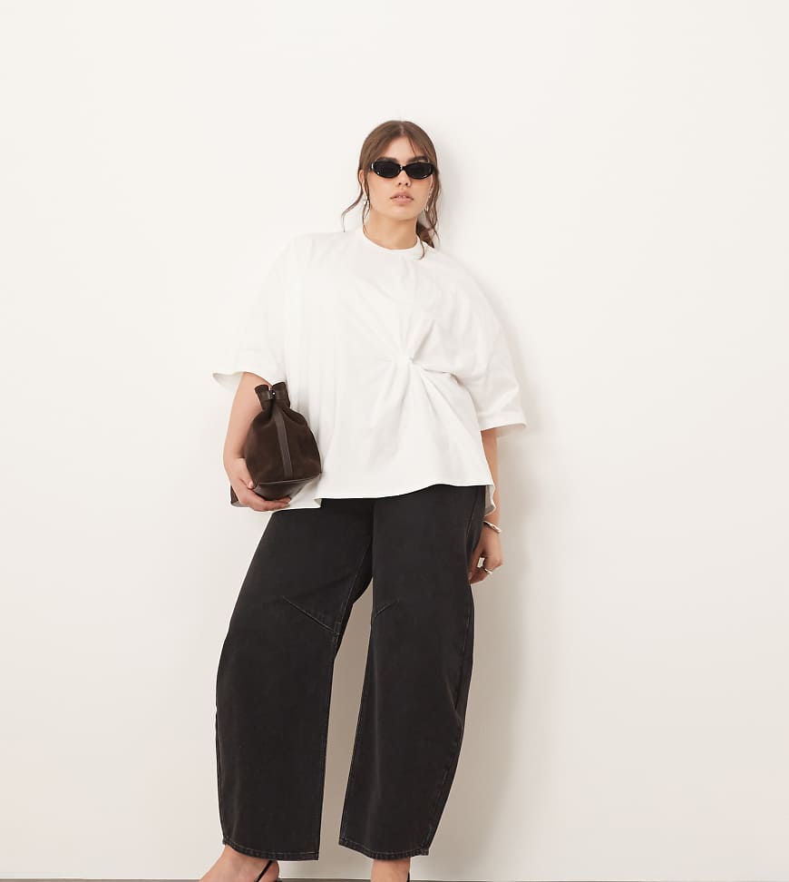 ARRANGE Curve - Oversize-T-Shirt aus Jersey in Weiß mit Knotendetail ARRANGE Curve - Oversize-T-Shirt aus Jersey in Weiß mit Knotendetail von ARRANGE