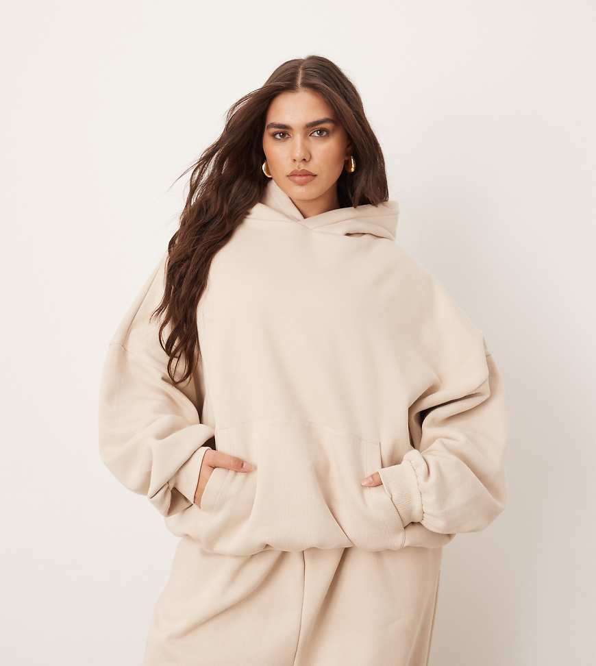 ARRANGE Curve - Schwerer, hochwertiger Oversize-Kapuzenpullover in Hellbeige-Neutral von ARRANGE