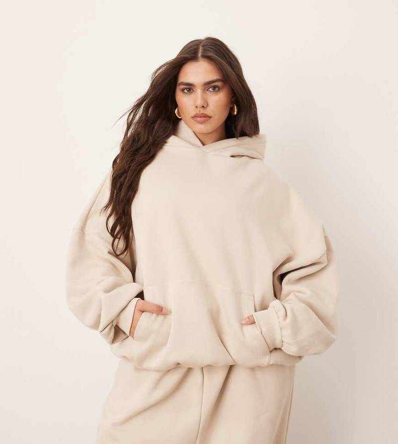 ARRANGE Curve - Schwerer, hochwertiger Oversize-Kapuzenpullover in Hellbeige-Neutral von ARRANGE