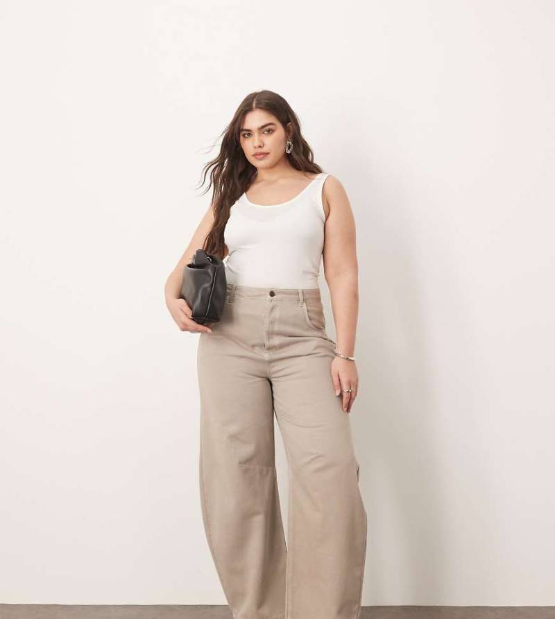 ARRANGE Curve - Sydney - Barrel-Leg-Jeans in heidegrau meliert von ARRANGE