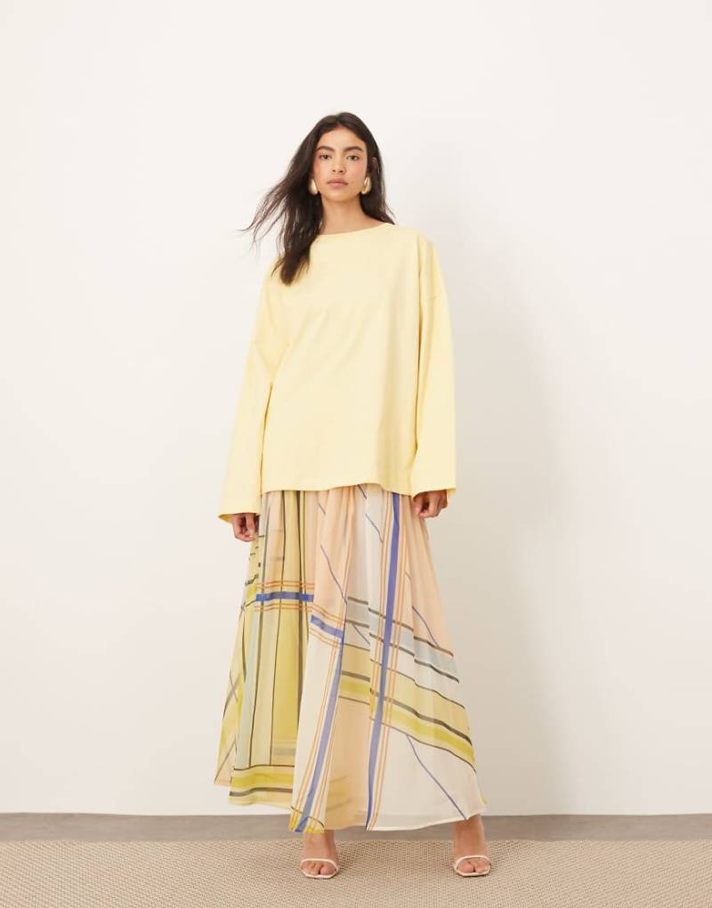 ARRANGE - Gestufter Maxirock mit Taillenschnürung und Karomuster-Bunt von ARRANGE