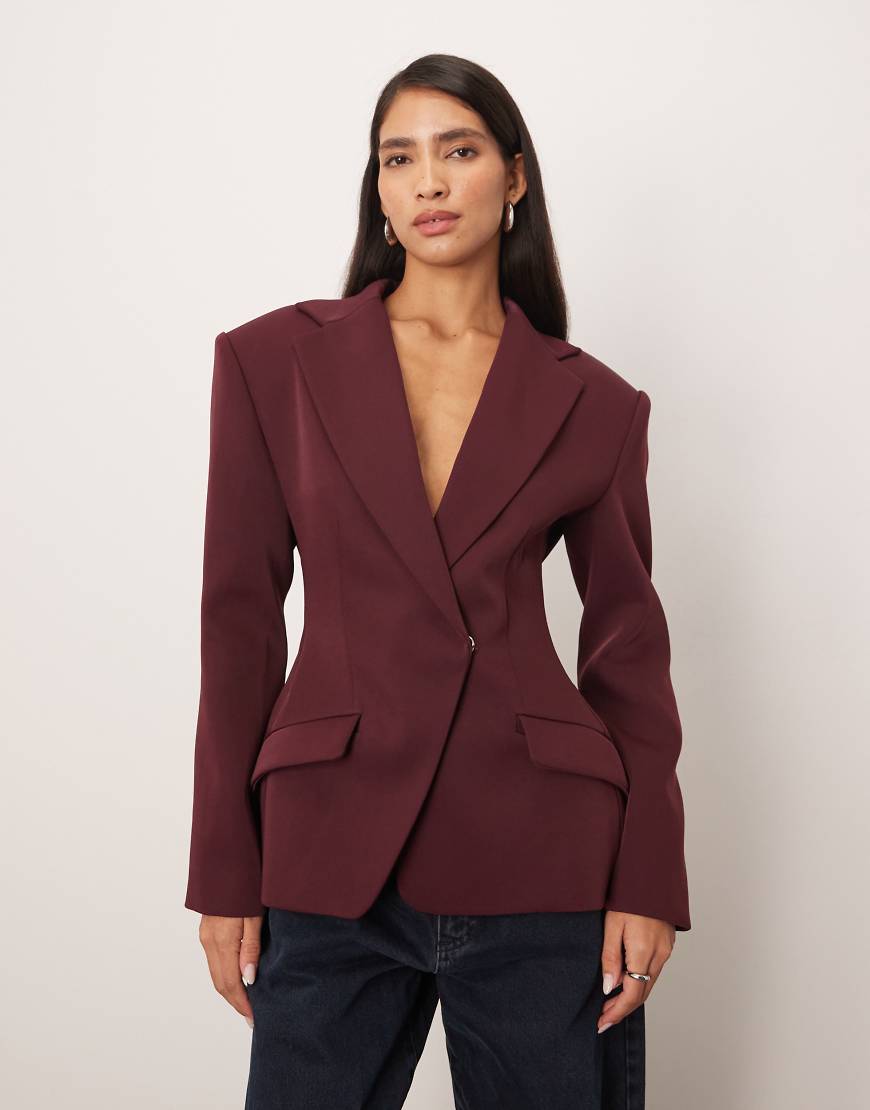 ARRANGE - Hochwertiger, eleganter Blazer in Burgunderrot mit tailliertem Schnitt von ARRANGE