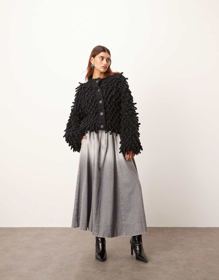 ARRANGE - Maxirock aus verwaschenem Denim in Grau von ARRANGE