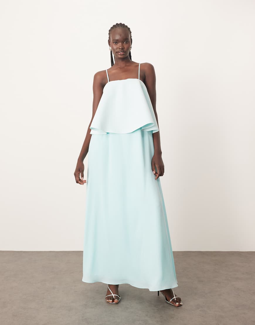 ARRANGE - Mehrlagiges, voluminöses Riemchen-Maxikleid in Hellblau von ARRANGE