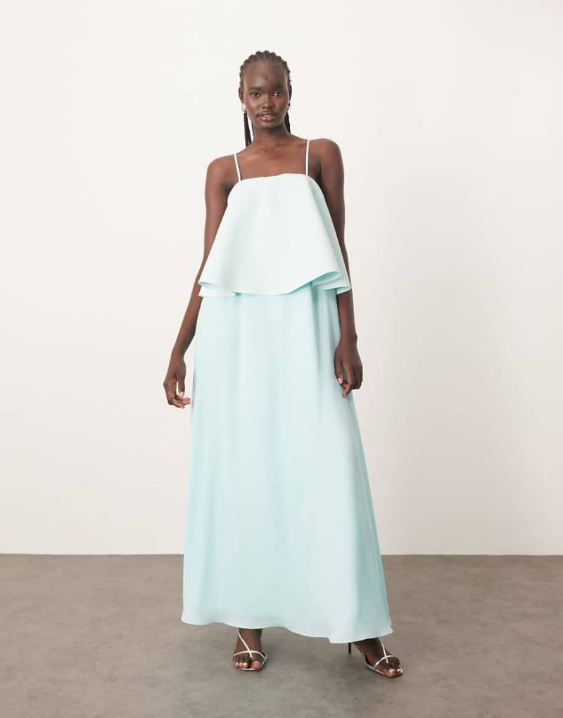 ARRANGE - Mehrlagiges, voluminöses Riemchen-Maxikleid in Hellblau von ARRANGE