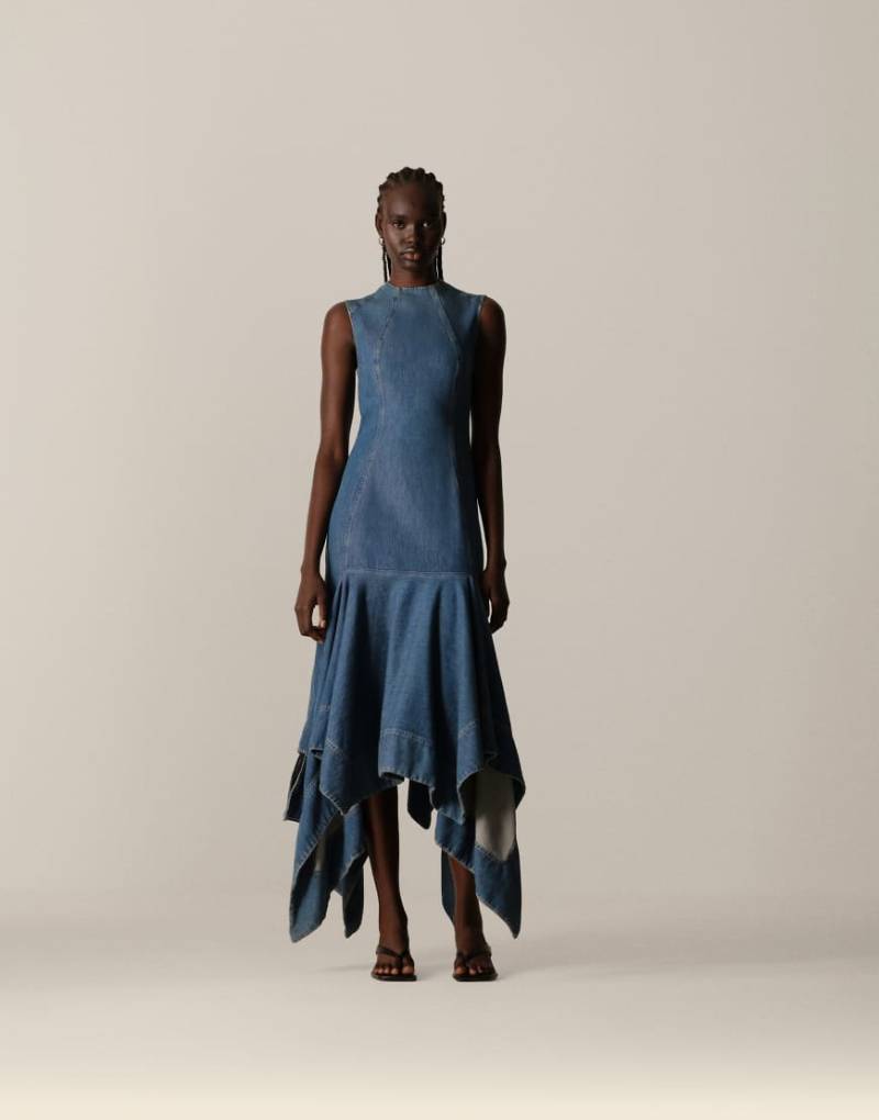 ARRANGE - Midi-Jeanskleid mit eckiger Form-Blau von ARRANGE