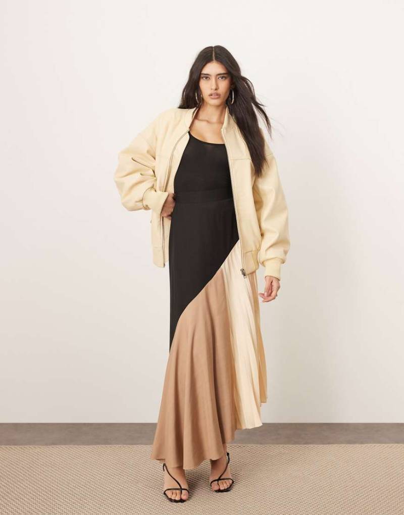 ARRANGE - Midirock mit Falten und Farbblock-Design-Bunt von ARRANGE