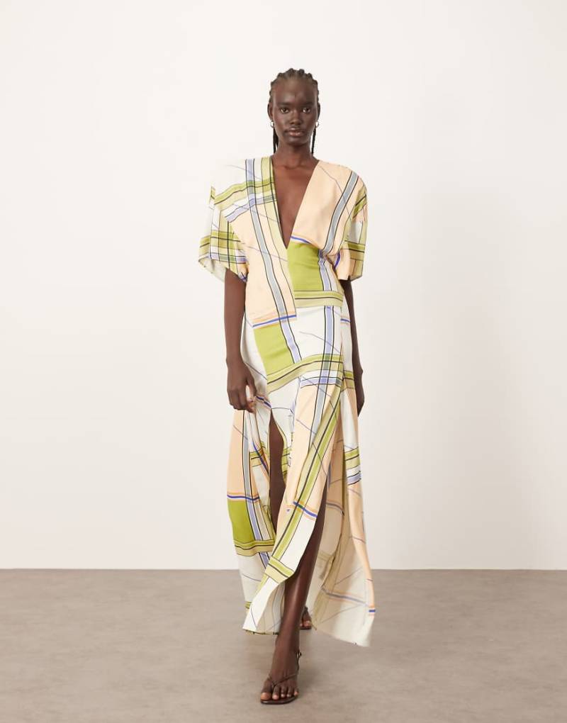 ARRANGE - Modernes Maxi-Freizeitkleid mit Karomuster-Bunt von ARRANGE