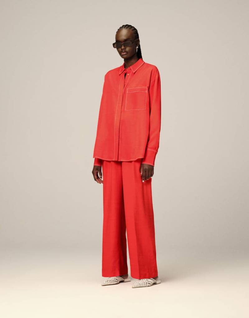 ARRANGE - Oversize-Hemd in Rot mit Kontrastnähten, Kombiteil von ARRANGE