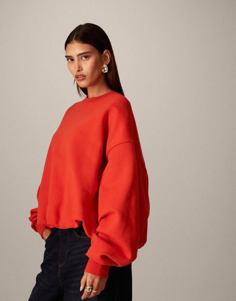 ARRANGE - Sweatshirt in Rot mit Ballonsaum ARRANGE - Sweatshirt in Rot mit Ballonsaum von ARRANGE