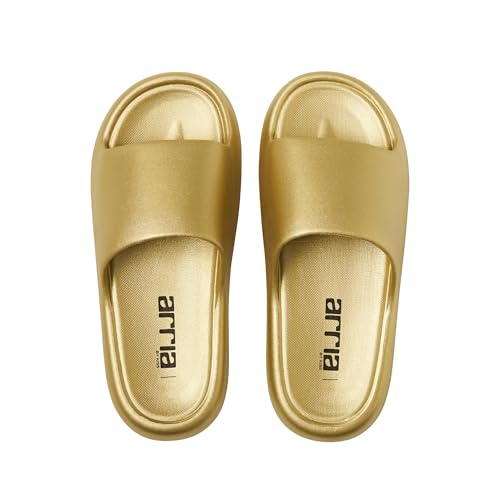 ARRIA Cloud Slipper, offene Zehen, Hausschuhe mit dicker EVA-Sohle, wasserdicht, leicht, Unisex, für drinnen und draußen, Komfort-Sandalen für Fuß- und Gelenkschmerzlinderung, Gold, Small ARRIA Cloud Slipper, offene Zehen, Hausschuhe mit dicker EVA-Sohle, wasserdicht, leicht, Unisex, für drinnen und draußen, Komfort-Sandalen für Fuß- und Gelenkschmerzlinderung, Gold, Small von ARRIA