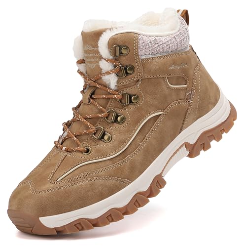 ARRIGO BELLO Damen Winterstiefel Winterschuhe Stiefel Stiefelette Gefütterte Schneestiefel Arbeitsschuhe Arbeitsstiefel Arbeiten Wandern Boots Draussen 36-41 (5071Braun, 41) von ARRIGO BELLO