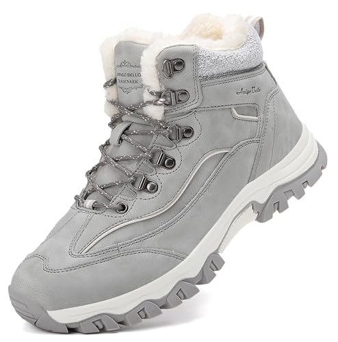 ARRIGO BELLO Damen Winterstiefel Winterschuhe Stiefel Stiefelette Gefütterte Schneestiefel Arbeitsschuhe Arbeitsstiefel Arbeiten Wandern Boots Draussen 36-41 (5071Grau, 40) von ARRIGO BELLO