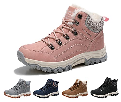 ARRIGO BELLO Damen Winterstiefel Winterschuhe Stiefel Stiefelette Gefütterte Schneestiefel Arbeitsschuhe Arbeitsstiefel Arbeiten Wandern Boots Draussen 36-41 (D Rosa, 38) von ARRIGO BELLO