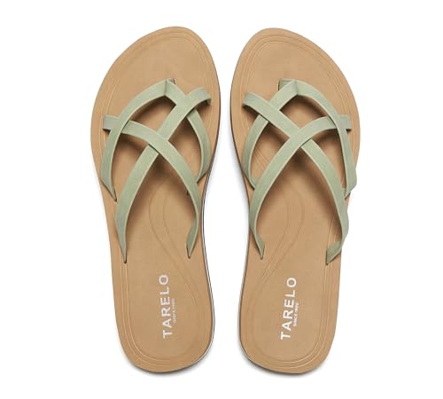 ARRIGO BELLO Flip Flops Damen Zehentrenner Aushöhlen Elegante Badelatschen PU Leder Sommer Hausschuhe Indoor Outdoor Beach Pool Größe 36-41 (11Grün, 40) von ARRIGO BELLO