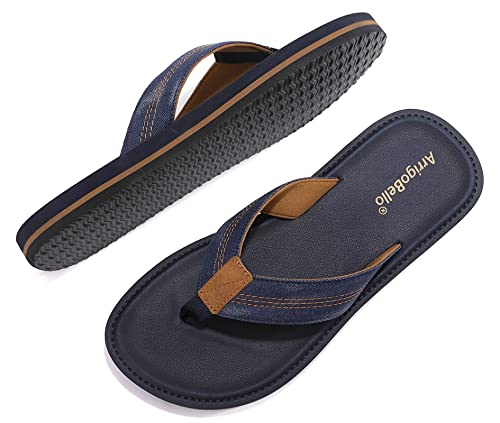 ARRIGO BELLO Flip Flops Herren Zehentrenner Pool Sommer Strand Rutschfest Verschleißfest Flipflop Größe 41-46 (A1 Blau, Größe 46) von ARRIGO BELLO