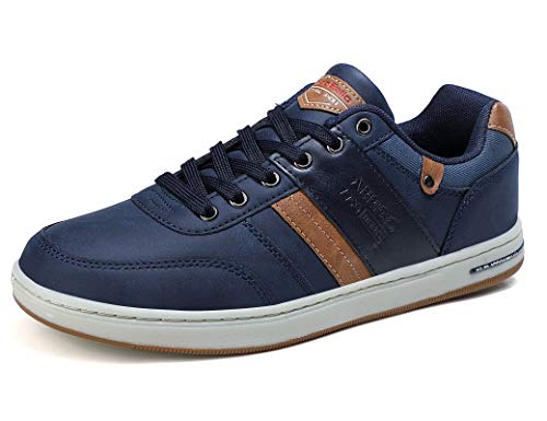 ARRIGO BELLO Freizeitschuhe Herren Sneaker PU Leder Walkingschuhe Atmungsaktive Athletic Formal Classic Sportschuhe 41-46, Blau, Größe 41 von ARRIGO BELLO