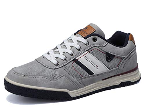 ARRIGO BELLO Freizeitschuhe Herren Sneaker PU Leder Walkingschuhe Atmungsaktive Athletic Formal Classic Sportschuhe Schuhgröße 41-46(Grau006, 46) von ARRIGO BELLO