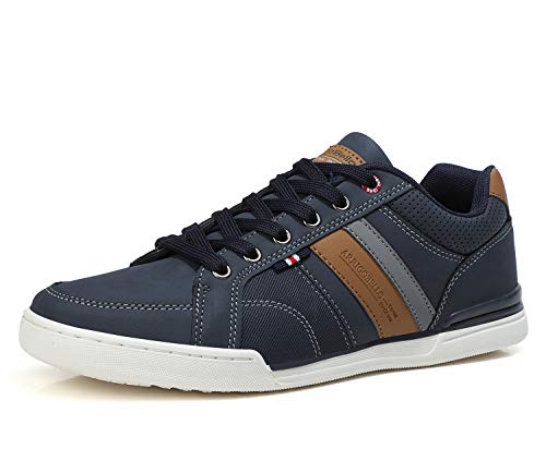 ARRIGO BELLO Freizeitschuhe Herren Sneaker PU Leder Walkingschuhe Atmungsaktive Athletic Formal Classic Sportschuhe Schuhgröße 41-46, Blau 43 von ARRIGO BELLO