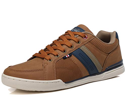 ARRIGO BELLO Freizeitschuhe Herren Sneaker PU Leder Walkingschuhe Atmungsaktive Athletic Formal Classic Sportschuhe Schuhgröße 41-46,QQBraun 41 von ARRIGO BELLO