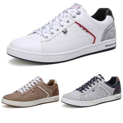 ARRIGO BELLO Sneaker Herren Schuhe Business Freizeitschuhe Leichte Trainers für Walking, Laufen, Sport Größe 41-46 (41, A_Weiße) von ARRIGO BELLO