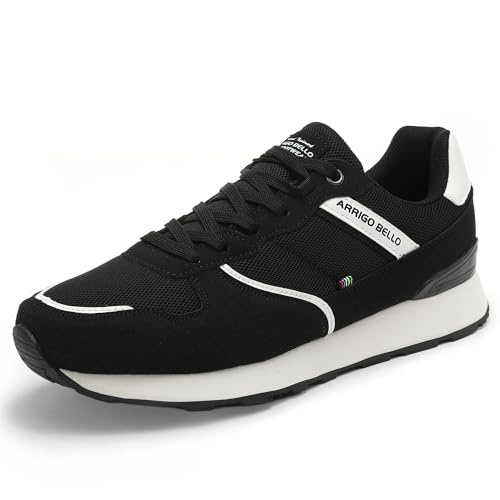 ARRIGO BELLO Herren Freizeitschuhe Schuhe Sneakers Wanderschuhe Laufschuhe Leichtgewicht Outdoor Gemütlich Trainers Größe 41-46(A-Schwarz,Größe 45) von ARRIGO BELLO
