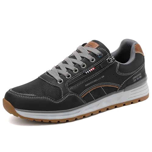 ARRIGO BELLO Herren Sneakers Freizeitschuhe Schuhe Wanderschuhe Laufschuhe Leichtgewicht Outdoor Gemütlich Größe 41-46(A-Schwarz,Größe 46) von ARRIGO BELLO