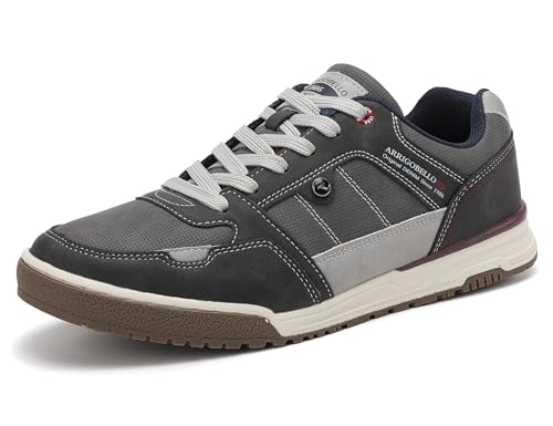 ARRIGO BELLO Schuhe Herren Sneaker Leather Freizeitschuhe Business Walkingschuhe Atmungsaktive Sportschuhe Größe 41-46 (A Grau, Größe_43) von ARRIGO BELLO