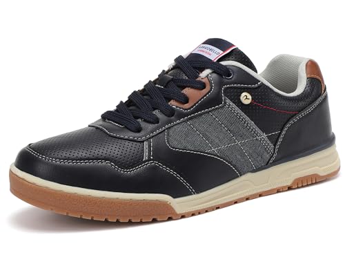 ARRIGO BELLO Schuhe Herren Sneaker Leather Freizeitschuhe Business Walkingschuhe Atmungsaktive Sportschuhe Größe 41-46 (B Blau, Größe_42) von ARRIGO BELLO