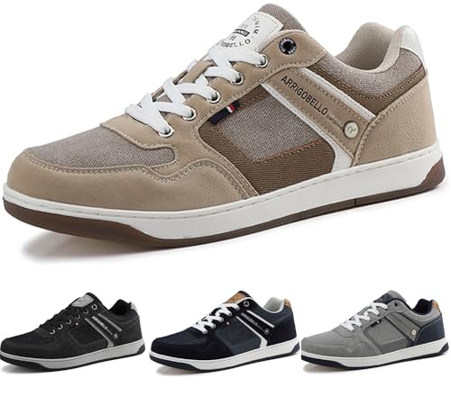 ARRIGO BELLO Sneaker Herren Freizeitschuhe Leichtgewicht Walkingschuhe Atmungsaktive Trainers Mode Schuhe Größe 41-46 EU （Khaki004，43） von ARRIGO BELLO