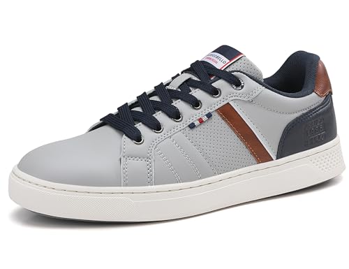 ARRIGO BELLO Sneaker Herren Freizeitschuhe Schuhe Sportschuhe Leder Mode rutschfest Outdoor Sneakers Größe 41-46 (H Grau,Size_42) von ARRIGO BELLO
