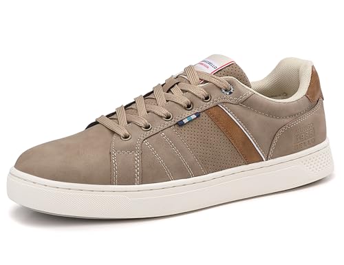 ARRIGO BELLO Sneaker Herren Freizeitschuhe Schuhe Sportschuhe Leder Mode rutschfest Outdoor Sneakers Größe 41-46 (H Khakifarbe,Size_43) von ARRIGO BELLO