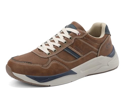 ARRIGO BELLO Sneaker Herren Schuhe Leichte Turnschuhe Fashion Freizeitschuhe Atmungsaktiv Walkingschuhe Outdoor Sportschuhe - Braun 44 von ARRIGO BELLO