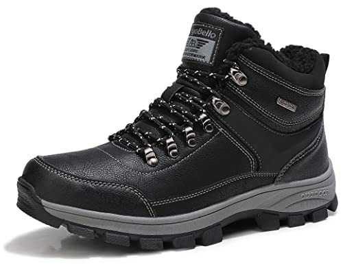 ARRIGO BELLO Winterschuhe Herren Schneestiefel Winterstiefel Warm Gefütterte Stiefelette Arbeitsschuhe Arbeitsstiefel Wandern Arbeiten 41-46（111Schwarz,41） von ARRIGO BELLO