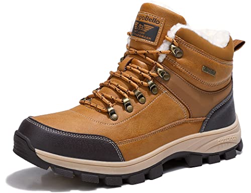 ARRIGO BELLO Winterschuhe Herren Winterstiefel Schneestiefel Warm Gefütterte Stiefelette Arbeitsschuhe Arbeitsstiefel Wandern Arbeiten 41-46(Kamel,42) von ARRIGO BELLO