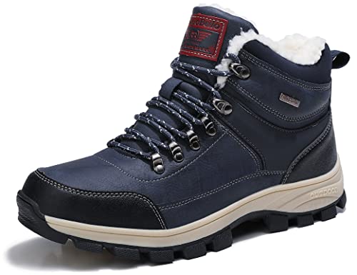 ARRIGO BELLO Winterschuhe Herren Winterstiefel Schneestiefel Warm Gefütterte Stiefelette Arbeitsschuhe Arbeitsstiefel Wandern Arbeiten 41-46(Blau,42) von ARRIGO BELLO