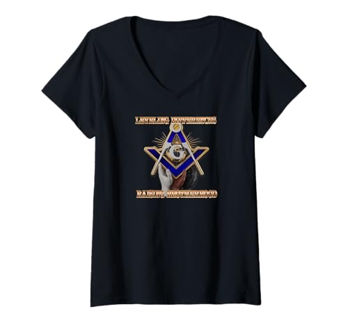 Damen Masonic_symbol mit "Leveling_differenzen, Erhöhen"s&c T-Shirt mit V-Ausschnitt Damen Masonic_symbol mit "Leveling_differenzen, Erhöhen"s&c T-Shirt mit V-Ausschnitt von ARRamon-masonic