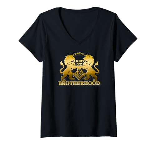 Damen Masonisch_symbol mit "in der Verfolgung _ von T-Shirt mit V-Ausschnitt von ARRamon-masonic