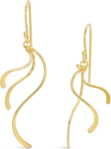 ARS-ARGENTI Ohrringe hängend Gold Silber 925 Schmuck Geschenk Damen Mädchen 34 mm Design extravagant hochwertig edel hypoallergen Echtschmuck Sterling Silber 14 Karat 585 vergoldet von ARS ARGENTI