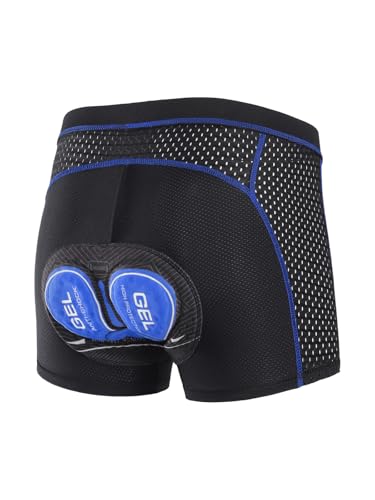 ARSUXEO Gepolstert Radfahren Shorts Männer Straße Fahrrad MTB Shorts 4D Pad Unterwäsche Liner Atmungsaktiv 006K Blau XXL von ARSUXEO