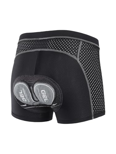 ARSUXEO Gepolstert Radfahren Shorts Männer Straße Fahrrad MTB Shorts 4D Pad Unterwäsche Liner Atmungsaktiv 006K Grau M von ARSUXEO