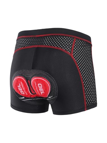 ARSUXEO Gepolstert Radfahren Shorts Männer Straße Fahrrad MTB Shorts 4D Pad Unterwäsche Liner Atmungsaktiv 006K Rot XL von ARSUXEO