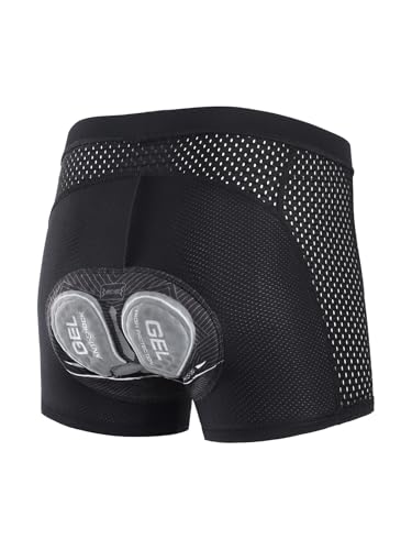 ARSUXEO Gepolstert Radfahren Shorts Männer Straße Fahrrad MTB Shorts 4D Pad Unterwäsche Liner Atmungsaktiv 006K Schwarz L von ARSUXEO